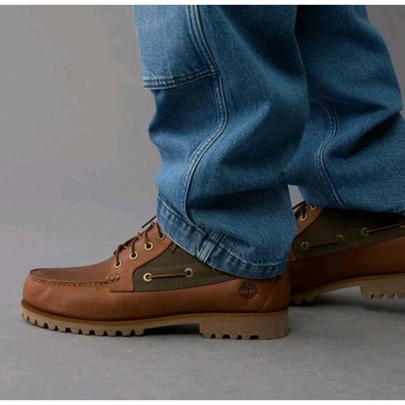 Timberland Oakwell Brown Leather Moc Toe Mid Lace Up Boots Men's Size 11 M - Picture 3 of 11